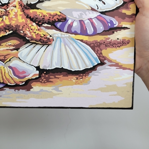 Shells Paint by Number Finished Acrylic Painting Finished 14 by 11 - Picture 7 of 17